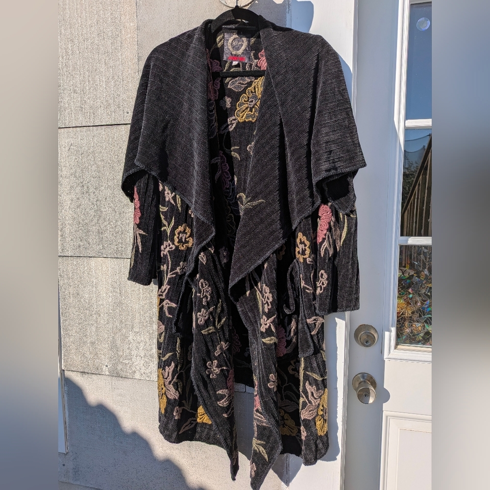 Johnny Was Biya Kamalah Cardigan with Floral Embroidery